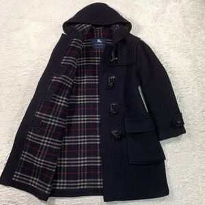 極美品 バーバリー ロンドン ウール ダッフルコート ノバチェック ネイビー L BURBERRY LONDON ジャケット ブルゾン アウター