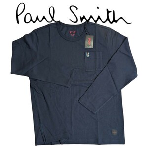 新品 ポールスミスPOP Paul Smith POP 長袖Tシャツ 厚地 LL ラウンジウェア メンズ ネイビー 胸ポケット 刺繍 ウサギ 秋 冬