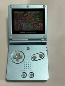 美品 任天堂 Nintendo GAME BOY ADVANCE SP ゲームボーイアドバンスSP パールブルー 2台セット ソフト3種ぷよぷよ パワプロ 上海 ケーブル