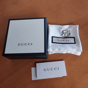 未使用 GUCCI グッチ シルバー リング 指輪 032660 ブランデッド レギュラー Gリング 10号