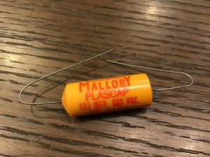 ビンテージ Mallory .033 600v コンデンサ 新品 (ハム/P90/シングル)(在庫3)