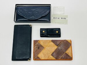 ブランド小物4点セット HERMES/エルメス HANAE MORI/ハナエモリ FROG LEATHER/フロッグレザー など 財布 キーケース 牛革/蛙革 おまとめ