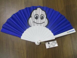 新品 未使用品/非売品★MICHELIN(ミシュラン)純正　 扇子★7424943/4352★ブルー★ブランド/人気★送料600円