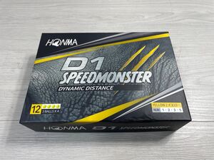 ☆未使用品☆ ホンマ ゴルフ ボール D1 SPEED MONSTER スピードモンスター 1ダース 12球入り　YELLOW イエロー　 本間ゴルフ　 HONMA 