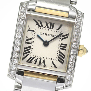 カルティエ CARTIER W51007Q4 タンクフランセーズSM アフターダイヤベゼル クォーツ レディース _822759