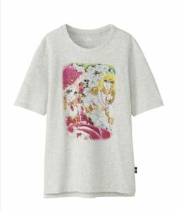 タグ付き 新品未開封★M ユニクロ UNIQLO ベルサイユのばら グラフィックT（半袖） ベルばら Tシャツ　オスカル　フランス　ライトグレー