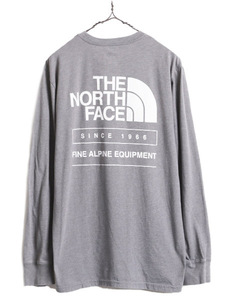 ノースフェイス 両面 プリント 長袖 Tシャツ メンズ M / The North Face アウトドア ロンT プリントT ロゴT バックプリント クルーネック