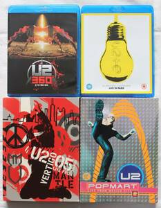 U2 4作品セット ブルーレイ+DVD 360° AT THE ROSE BOWL/INNOCENCE+EXPERIENCE LIVE IN PARIS/Vertigo2005/Popmart　送料無料