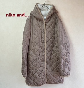 ●nikoand...ニコアンド裏ボアキルティングコート4(L)ベージュ●