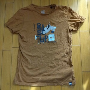 Millet (ミレー) 　半袖Tシャツ　メンズM　コットン　ブラウン