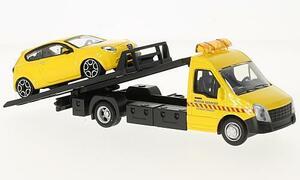 1/43 イベコ デイリー 積載車 アルファロメオ ミト イエロー Iveco Daily Transporter with Alfa Romeo Mito 1:43 Bburago 梱包サイズ60