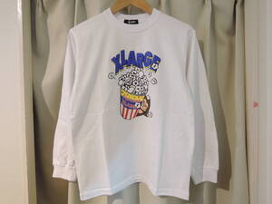 X-LARGE エクストララージ XLARGE Kids ポップコーン&ゴリラプリント 長袖Tシャツ L/STEE 白 140 キッズ 最新人気品 送料230円～