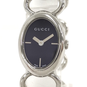 【中古】GUCCI レディース 腕時計 ブレスウォッチ クオーツ SS ブラック文字盤 118