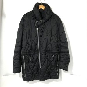 ISSEY MIYAKE MEN キルティング オーバーコート 90s ME33-FA008 ナイロン ME73-FA261 Lサイズ ブラック イッセイミヤケ アウター A12208◆