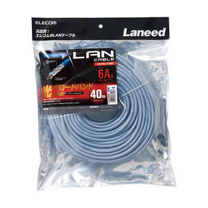 Cat6A準拠ツメ折れ防止LANケーブル スタンダードタイプ 40.0m Cat6の2倍である500MHzまでの高周波領域まで対応: LD-GPA/BU40