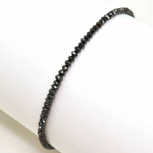 良品!!＊K18WG天然ブラックダイヤモンドブレスレット＊u 約2.3g 約20.0cm 8.00ct bracelet black diamond jewelry EA1/EA1