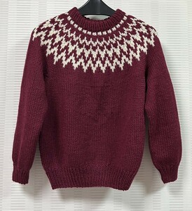 新品 手編みランド♪ レディス　ノルディックロピ　セーター[M～L]234