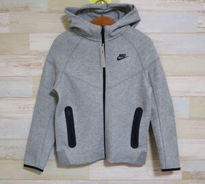 新品　150㎝ ナイキ　NIKE　キッズ　Tech Fleece　テックフリース　フルジップ　パーカー　フーディー　グレー 