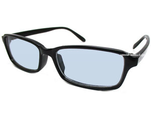 SQUARE SHADE NARROW SUNGLASS BLACK × LIGHT BLUE/スクエアタイプ黒縁黒ぶち伊達メガネ眼鏡めがね定番トレンド流行uvカット紫外線対策