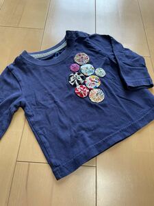 ★美品★定価990円★80★女の子ベビー長袖Tシャツネイビーハンドメイド