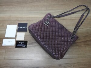 ★☆送料無料/CHANEL　シャネル　カーフスキン　マトラッセショルダーバッグ　パープル☆★