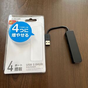 608p1733☆ エレコム USB2.0 ハブ 4ポート バスパワー ブラック U2H-SN4NBBK