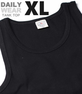 AVIREX アヴィレックス RIB TANK TOP ブラック XLサイズ / DAILY リブ タンクトップ / デイリーウェア 新品 アビレックス 黒 BLACK