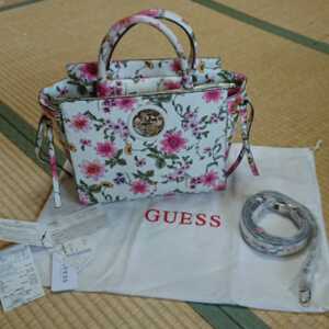 GUESS/花柄トートバッグ(新品ショルダー付)