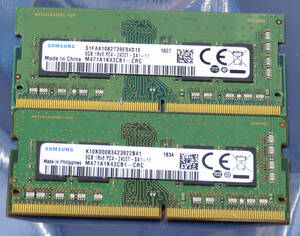 SAMSUNG DDR4 SO-DIMM PC4-2400T-SA1-11 8GBx2 計16GB 中古動作品