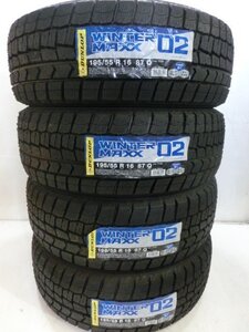 G-161 未使用スタッドレスタイヤ ダンロップ WINTER MAXX WM02 195/55R16 87Q (4本)