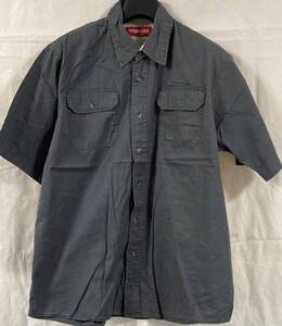 Wrangler グレー半袖ワークシャツ L (US-FIT) USA輸入本場アメリカンカジュアル古着 S-333