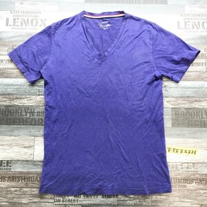 UNION STATION メンズビギ Vネック スーピマコットン 半袖Tシャツ M 青