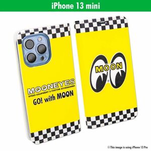 送料200円　MOON チェッカー iPhone 13 mini フリップ ケース [MG943-13M]　MOONEYES