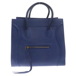 CELINE セリーヌ Medium Phantom Luggage Tote Bagr ファントムラゲージ レザートートバッグ F-TB-0142 ブルー