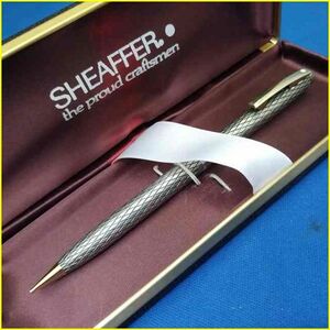 【美品/シェーファー シャープペンシル】SHEAFFER STERLING SILVER/スターリングシルバー シャーペン ひし形格子柄 ツイスト式 重量19.41g