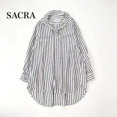 ユナイテッドアローズ SACRA（サクラ）ゆったりストライプシャツ ブラウス