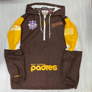 USA正規品 【L】 Mitchell&Ness ミッチェル＆ネス MLB サンディエゴ パドレス Team Origins アノラック ウィンドブレーカー 茶 PADRES