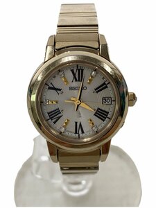 SEIKO◆ソーラー腕時計/アナログ/-/WHT/GLD/ーー/1B22-0AD0