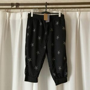 新品★クロップドパンツ　星柄★メンズ　Lサイズ　黒★男女兼用　ハーフパンツ　短パン★サルエルパンツ　スウェット