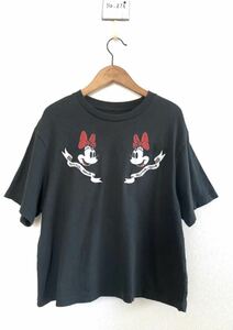 UNIQLO ユニクロ Disney ディズニー ミニー マウス オランピアルタン Tシャツ M ブラック　黒　ショート丈