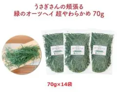 Usagi Heartうさぎさんの頬張る緑オーツヘイ 超やわらかめ70g×14袋