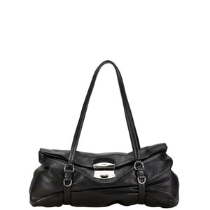 プラダ ハンドバッグ トートバッグ ブラック レザー レディース PRADA 【中古】