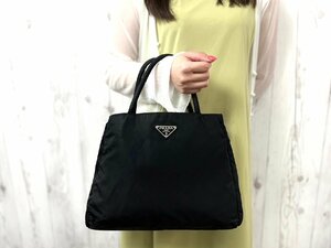 極美品 PRADA プラダ テスート ハンドバッグ トートバッグ バッグ ナイロン 黒 75245Y