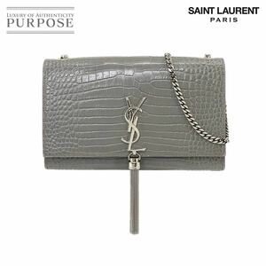 サンローラン パリ SAINT LAURENT PARIS ケイト ミディアム チェーン ショルダー バッグ レザー グレー 354119 Kate Medium Bag 90223523