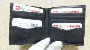 Alpine Swiss 本革 長財布 日本未発売 メンズ 新品 ブラック 黒 SW-164