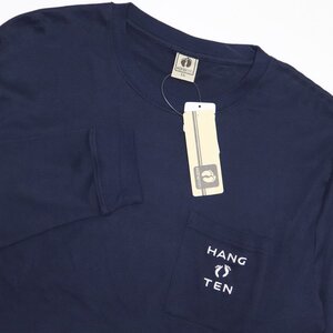 ●ハンテン HANGTEN 新品 メンズ 快適 カジュアル 胸ポケット 長袖 ロング Tシャツ ロンT 紺 XLサイズ [SN401-BL5-LL] 一 三 参 VCXZ