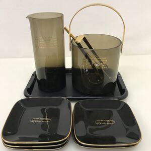 50　中古　ナイトアベニュー　酒器セット　家飲み　デキャンタ　アイスペール　スモーキーグレー　おしゃれ　ゴールド