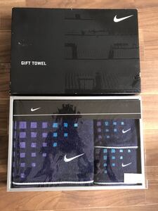 ナイキ NIKE タオルセット スポーツタオル ハンカチ　ブルー系　ネイビー　スポーツ　運動　タオルチーフ　綿　