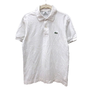 ラコステ LACOSTE ポロシャツ ワンポイント 半袖 2 白 ホワイト /MN メンズ