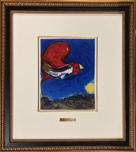 【特価】　　≪　 マルク・シャガール 　≫　　　リトグラフ【 石版画 】 　 1950年 　　 OISEAU ROUGE ET FEMME　　MARC　CHAGALL